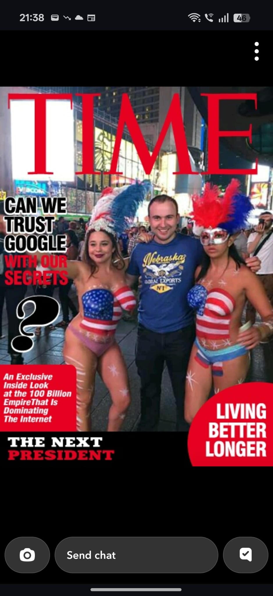 Stevie Maher in Times Square, New York